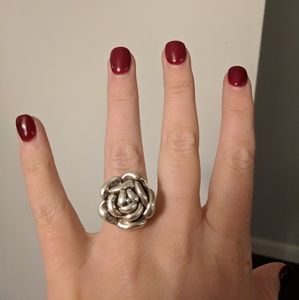 Sterling silver rose ring sz 9